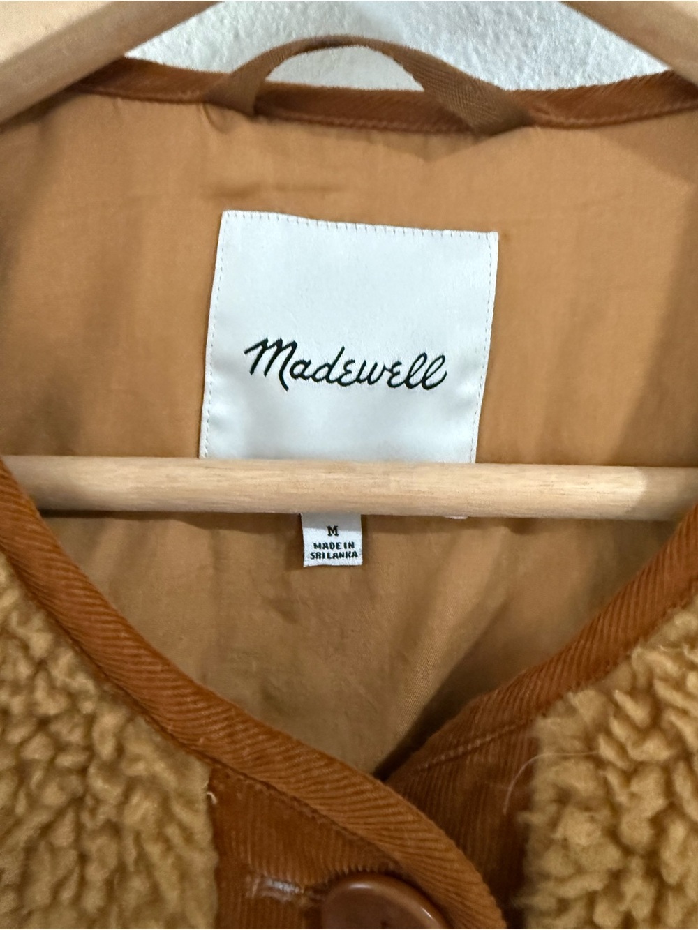 Madewell Tan Teddy Sherpa Button-Front Jacket - Picture 3 of 4